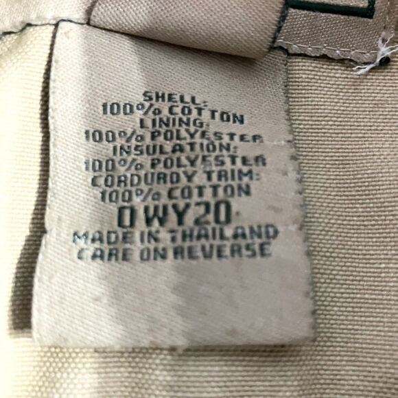 LL Bean Jacket Mens Large Tan Barn Chore Utility‎ Quilted Field Coat Thinsulate - Picture 3 of 12